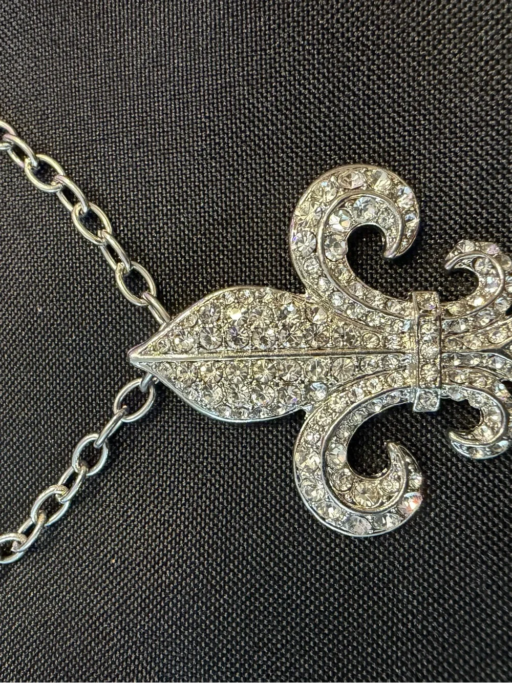 Park Lane Regal Diamonds Fleur De Lis Swarovski Necklace Retired $69